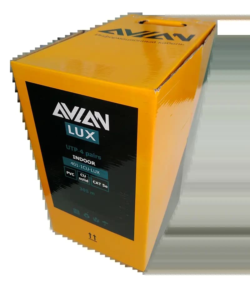 Кабель UTP 4PR 24AWG CAT5e Avlan безкислородная медь LUX, 305 м